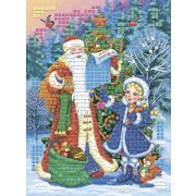 Мозайка самокл. A3 Дед Мороз и снежная девочка М-1157