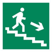 Наклейка-знак «Лестница вниз направо» 9-86-0023 200х200мм по ГОСТУ