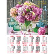 Календарь А2 2024г. Цветы 30945 Гортензии